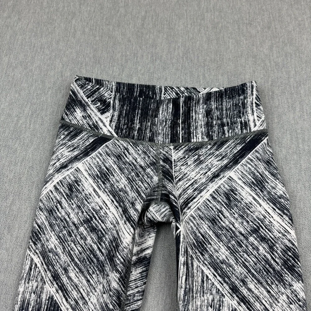 Lululemon Wunder Under Crop II Leggings Women 4 Black Heat Wave Training Gym 23